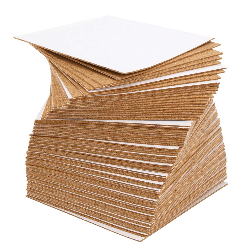 TAICHEUT 300 Pieces Self Adhesive Cork Squares Coaster, 4 x