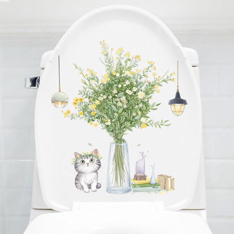 Fujitoya Toilet Wall Decor Cat Plant Scandinavian Wall Decor DIY