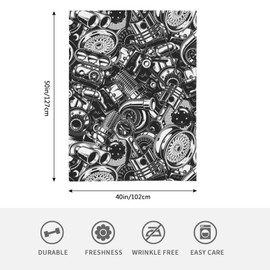 HGOD DESIGNS Automobile Car Parts Pattern Throw Blanket Flannel Fleece Blanket Lightweight Throw for Bed Sofa Travel Teens Birthday 100x130cm