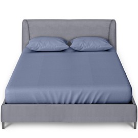 GC GAVENO CAVAILIA Plain Sheets King Size (150 X 200 Cm) | 10 Inch/ 25 Cm Deep Elasticated Corners Fitted Sheet | Breathable Polycotton King Size Sheets Fitted | Blue