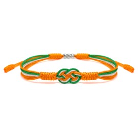 HARACRAFT Ireland Infinity String Bracelet, Irish Proud Bracelet, Forever Country Proud Flag Color Tibetan Bracelet, Surfer Wrist Wrap Bracelet for Men, Women, Lucky and Protection (Ireland)