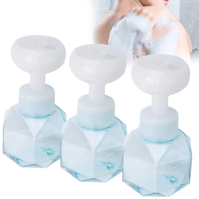 3Pcs PETG Flower Foam Bottle 300ml Mousse Pump Bottle Hand