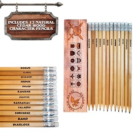 Power Beast Dungeon 12 Character Class Pencils for Dungeons and Dragons, D&D, Dungeon Master Gift, Dragones y Mazmorras, DND, D&D 5e, Pathfinder, Role Playing Games.