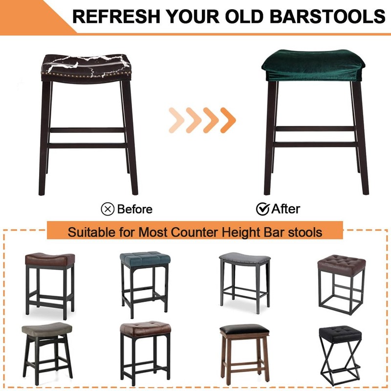 Bifaunvogel Bar Stool Cover Rectangle Set of 4 Velvet Stretch