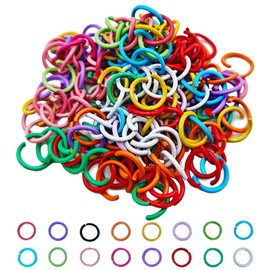 Colored Open Jump Rings Metal Single Jump Ring Iron O Ring Connectors 200 Pieces 10 mm 16 Colors Resistant to Tarnish for Keychain Necklace Bracelet Earring Pendant Bead Jewelry Finding Making Charm