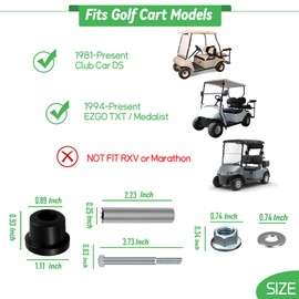 Cartalia Golf Cart Rear Leaf Spring Polyurethane Bushings Kit with Screws Nuts for 1994-Up EZGO TXT/Medalist and 1981-Up Club Car DS Gas/Electric, Replace OEM #70289-G01 70291-G02 1015583 - Black