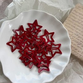 ANQSYY New Y2k Kawaii Red Star Non-Slip Hair Clips and Barrettes for Women and Girls