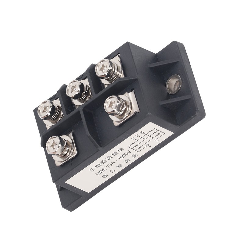 3 Phase Bridge Rectifier 75A 5 Terminal ABS Brass Heat