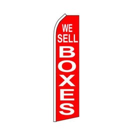 K's Novelties We Sell Boxes Red/White Swooper Super Feather Advertising Flag