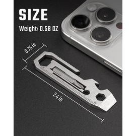 Keyunity KR03 Mini Pry Bar, 6 in 1 EDC Multi Tool With Screw Bits, Ruler, Wrench & Bottle Opener