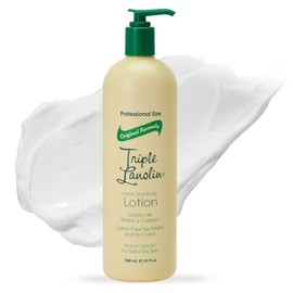 Triple Lanolin Original Formula Loción para manos y cuerpo (20 onzas) – Hidratante profesional de lanolina para piel seca – Loción profundamente hidra