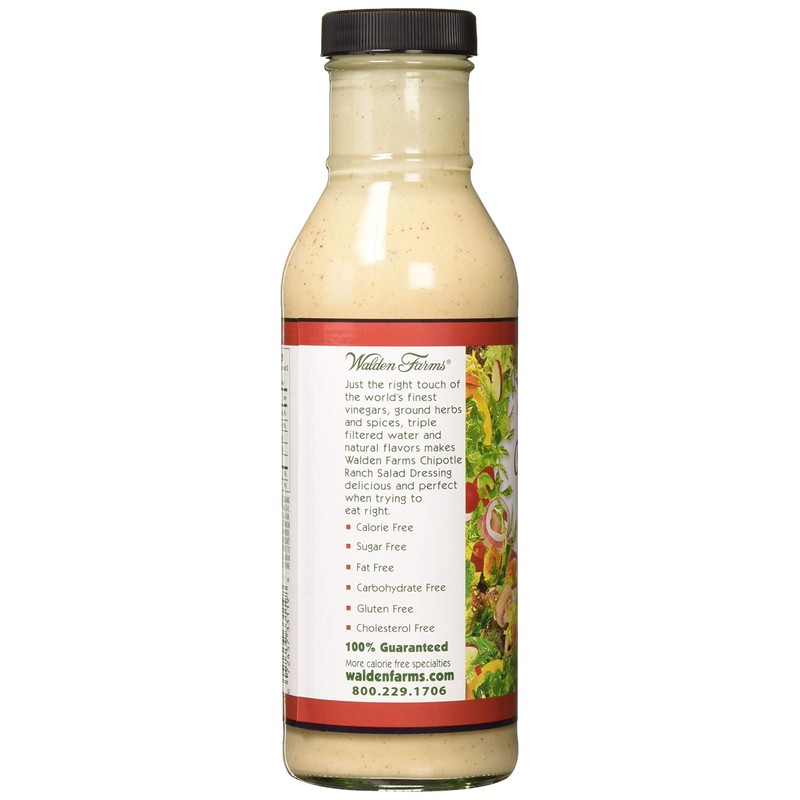 Walden Farms Chipotle Ranch Dressing – Calorie-Free, Gluten-Free, Low Carb,