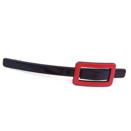 Wardani,Skinny long barrette with rectangle shape Buckle 2 tone 554T (Red)