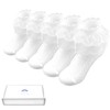 Fassory 5 Pairs Girls White Frilly Socks, Girls White School