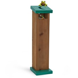 Tree Frog House for Many Species of Tree Frogs, Deluxe Wood Tree Frog Nest Frog Habitat Frog Shelter for Outside Garden, Indoor Breeding (Brown)
