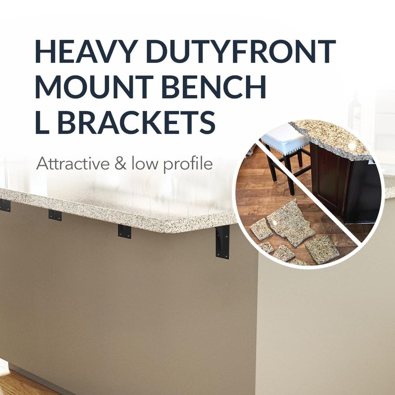IRONSUPPORTS.COM Iron Supports Front Mount Heavy-Duty Bench Bracket - Wall