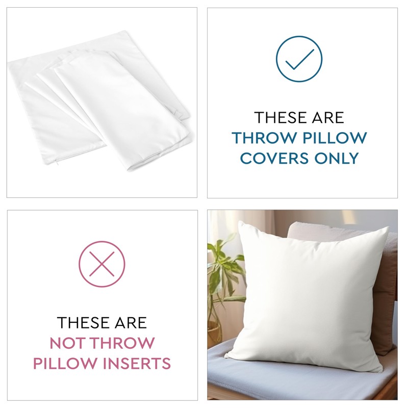 Encasa Homes Cushion Covers, 2 Pieces, 3 Sizes