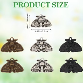 LEGENTLISUR 30Pcs Moth Gothic Charms Bulk Vintage Tibetan Alloy Pendants with Moon Phase Charms for Jewelry Making Necklace Bracelet Craft DIY