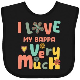 inktastic I Love My Bappa Very Much Retro Groovy Baby Bib Black 435a7