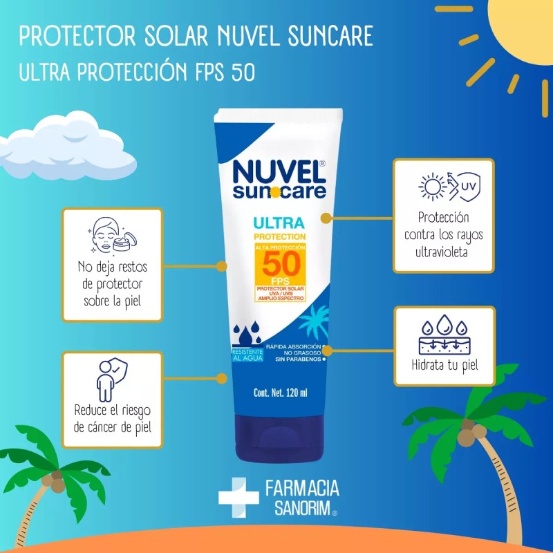Nuvel 2 Protectores Solares Fps 50, Nuvel Suncare 120 Ml