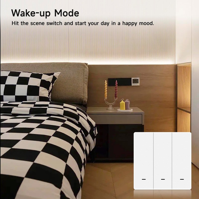 IHSENO ZigBee3.0 Smart Switch 2 Gang Wireless Scene Switch, ZigBee