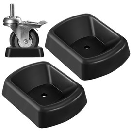 Threehoney 2 Pcs Jack Wheel Chock Rubber Caster Trailer Dock Heavy Duty 6 Inch Stabilizer Single Wheel Stopper Transport for Travel Trailer Cargo Camper Boat Roller Stopper