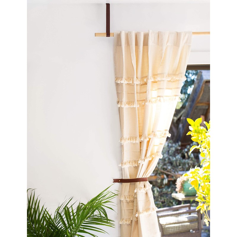 KEYAIIRA - Leather Curtain Tie Back - minimal curtain holdbacks,