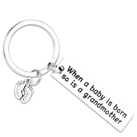 Kivosliviz Gifts for a New Grandma Keychain When a is Born So is a Grandmother Jewelry Gifts Soon to be a Grandma Keychain