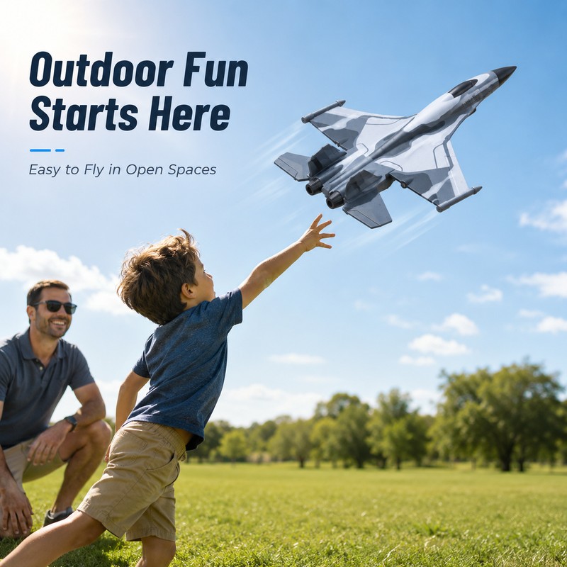 RC Fighter Airplane for Kids – Foam Remote Control Glider