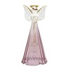 forkart cute handmade glasswork angel bell pink