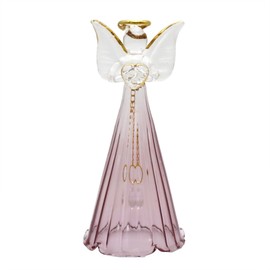 forkart cute handmade glasswork angel bell pink