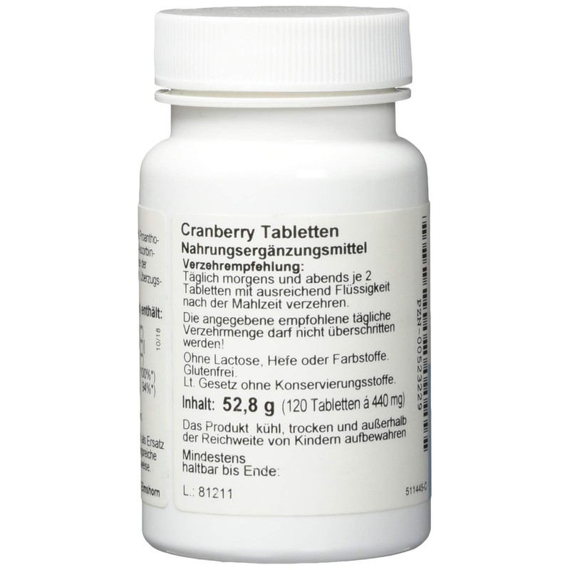 Cranberry Tablets, 120 Tablets (52.8 g)