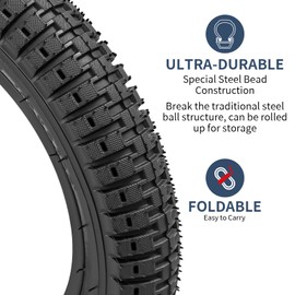 YunSCM 2-PCS 14" Kid Bike Tires 14x2.40/64-254 Compatible with 14X2.40 All-Terrain Bike Bicycle Tires (Y-1030)
