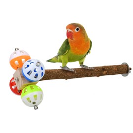 DS. DISTINCTIVE STYLE Bird Perch Stand Toy with Rotatable Balls, Wooden Perch for Bird Cage, Suitable for Green Cheeked Conure, Budgie, and Pineapple Conure, Colourful