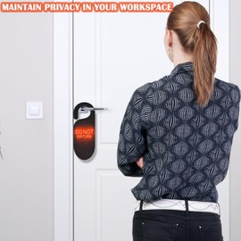 Do Not Disturb Door Hanger Sign 2Pack Door Signs with Puppy Theme Design for Business Office Home Therapists Clinic Dorm Online Class and Meeting Sessions Made of PVC.