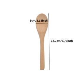 6 Pcs Handmade Small Wooden Spoon Honey Teaspoon Seasoning Coffee Tea Sugar Salt Jam Mustard Ice Cream Bamboo Spoons