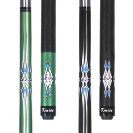 Kmise Pool Stick Set - 58" Pool Cue Stick, Canadian Maple Professional Billiards Pool Cue, Pool Sticks for Adults, 18 20oz Green, Black, Pool Stick for Bar House Pool Table Sports