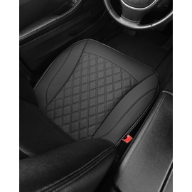 West Llama Breathable Car Seat Cover Fit Four Seasonss,PU Leather Car Bottom Seat Cover for Heated Seats(2Piece-Black)