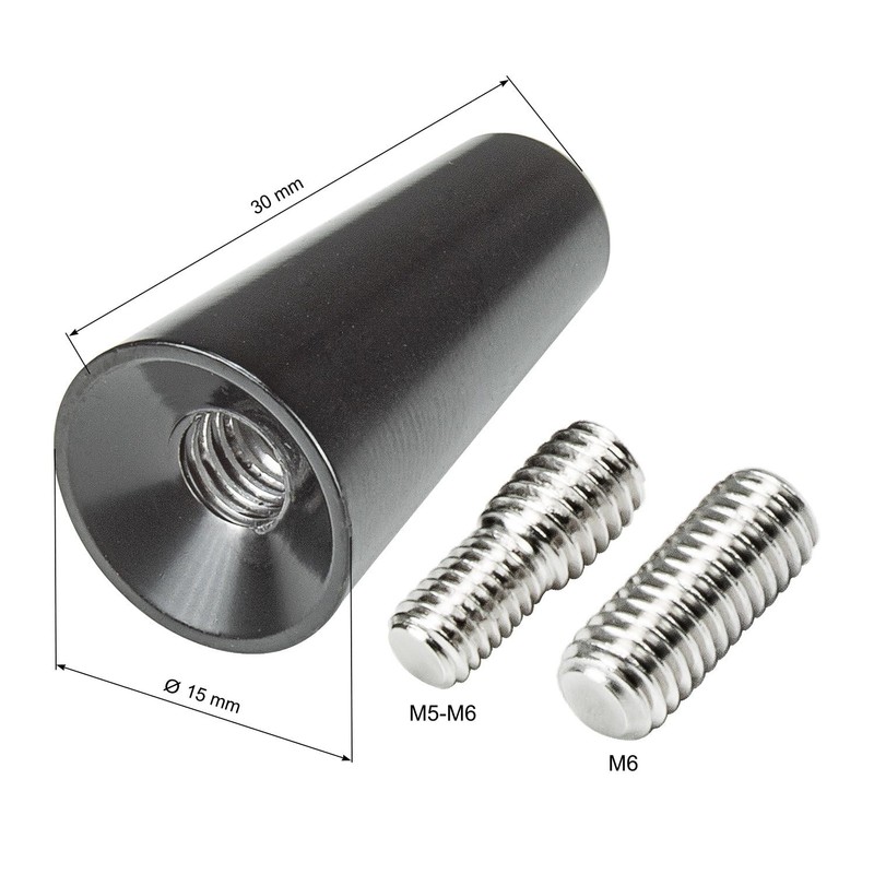 tomzz Audio 1200-006 Universal Aluminium Sport Design Short Rod Antenna