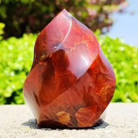 Wholesale Natural Red Agate Torch Vivid Red Flame Stone Carneline Ornaments Crystal Crafts for Gift & Home DecorationColor: Carneline Torch, Size: 0-20g