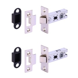 HANDLEZONE® 2 Pack 76mm (3 inch) Silver Nickel Tubular Mortice Latch, Catch for Internal Timber Doors - 57mm Backset