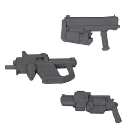 M.S.G Modeling Support Goods Weapon Unit 24 Handgun, Total Length Approx. 2.0 inches (50 mm), Non-scale, Plastic Model, Molded Color MW24X