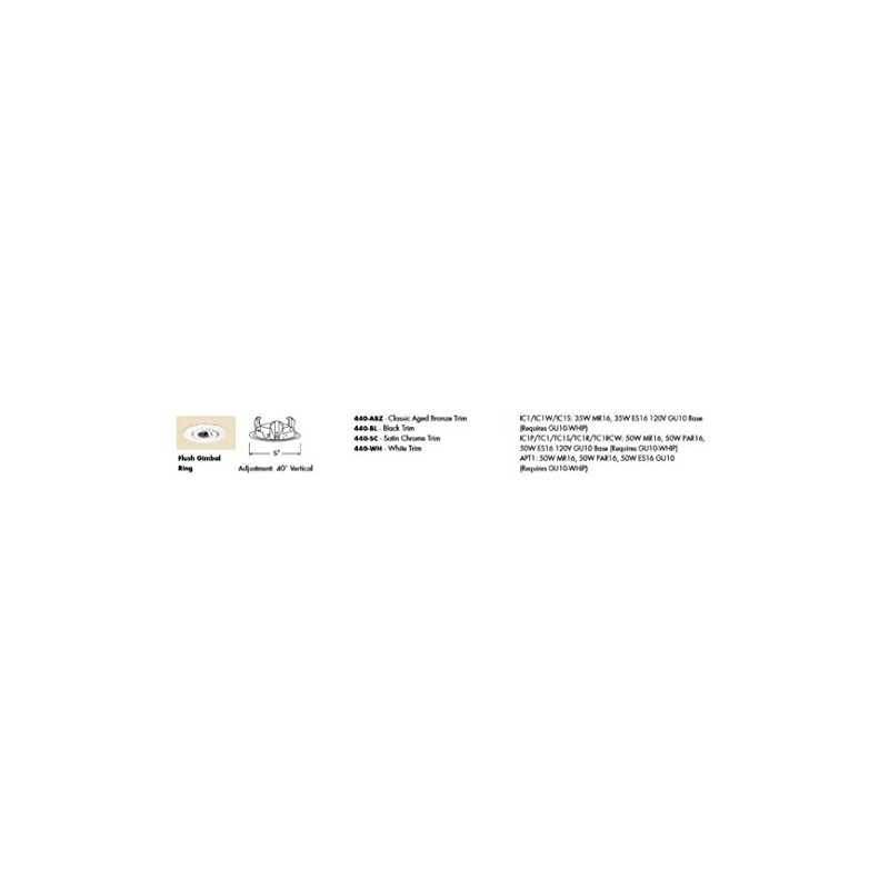 Juno Lighting 440-WH Flush Gimbal Ring Recessed Trim, White, 4",
