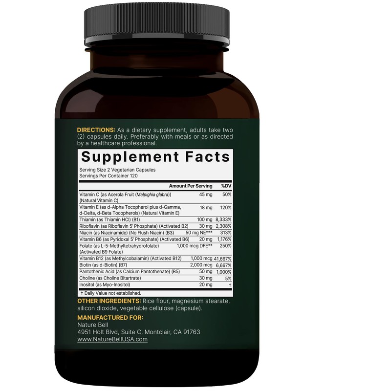 Methylated B Complex Vitamins, 240 Veggie Capsules | Multivitamin B