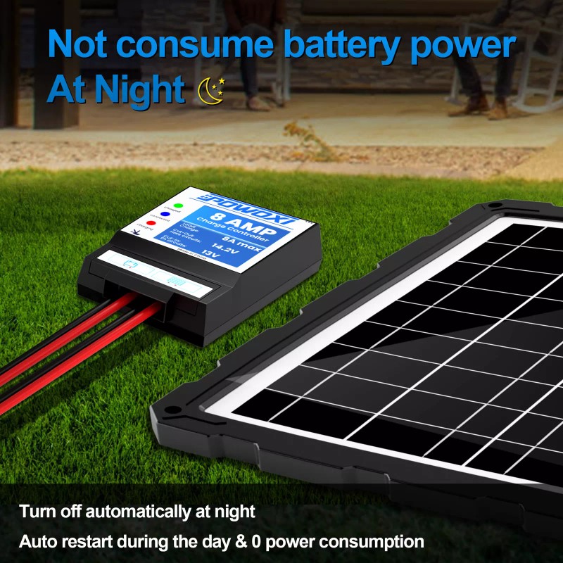 POWOXI Solar Panels Charge Controller 8A Battery Regulator for 12V