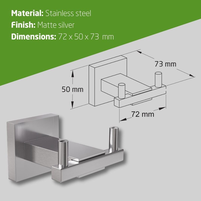Amig - Bathroom Towel Hook Mod. Isla-5 | Wall-Mounted Towel