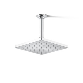 KOHLER K-26148-G-CP Honesty Square Rainhead, 1.75 GPM, 8" Rain Shower Head, Powerful Rain Spray, Durable Construction, Contemporary Look, Polished Chrome