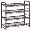 SONGMICS Stackable Shoe Rack, 4 Tier Metal Shoes Rack Storage