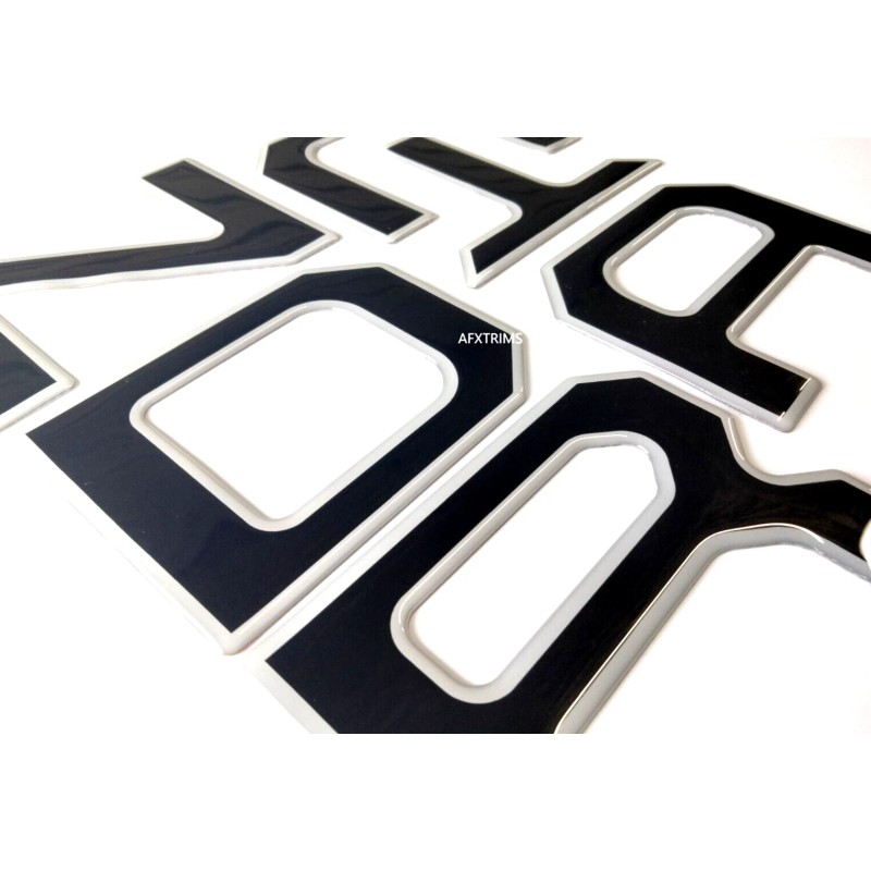 AFX-TRIMS 3D BLACK ALUM OUTLINE RAISED DOMED TAILGATE LETTER FOR