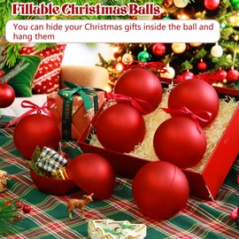 Weysat 24 Pcs 4 Inch Christmas Hanging Ornaments Oversized Plastic Balls for Outside Lawn Yard Tree Hanging Decorations